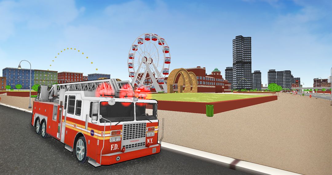 Fire Truck Racer: Chicago 3D 게임 스크린 샷