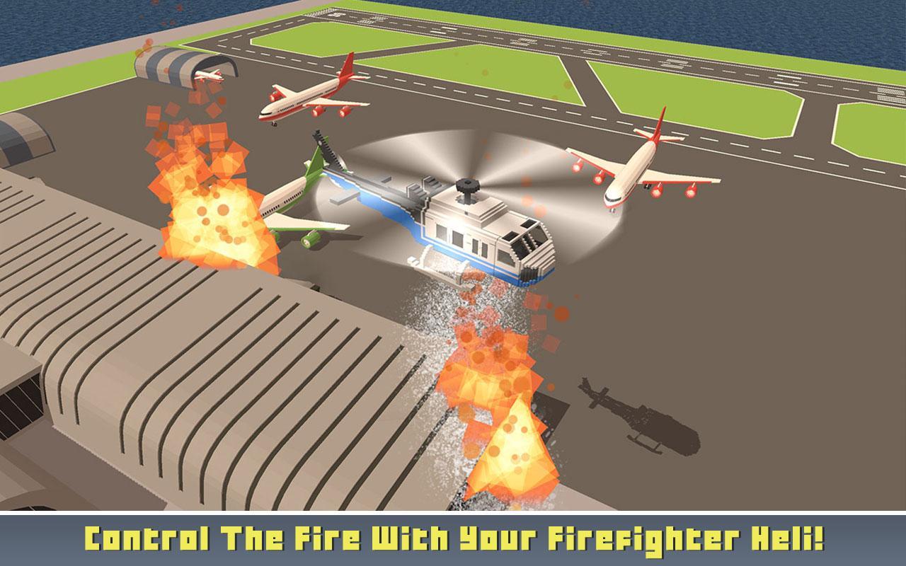 Blocky Helicopter City Heroes ภาพหน้าจอเกม