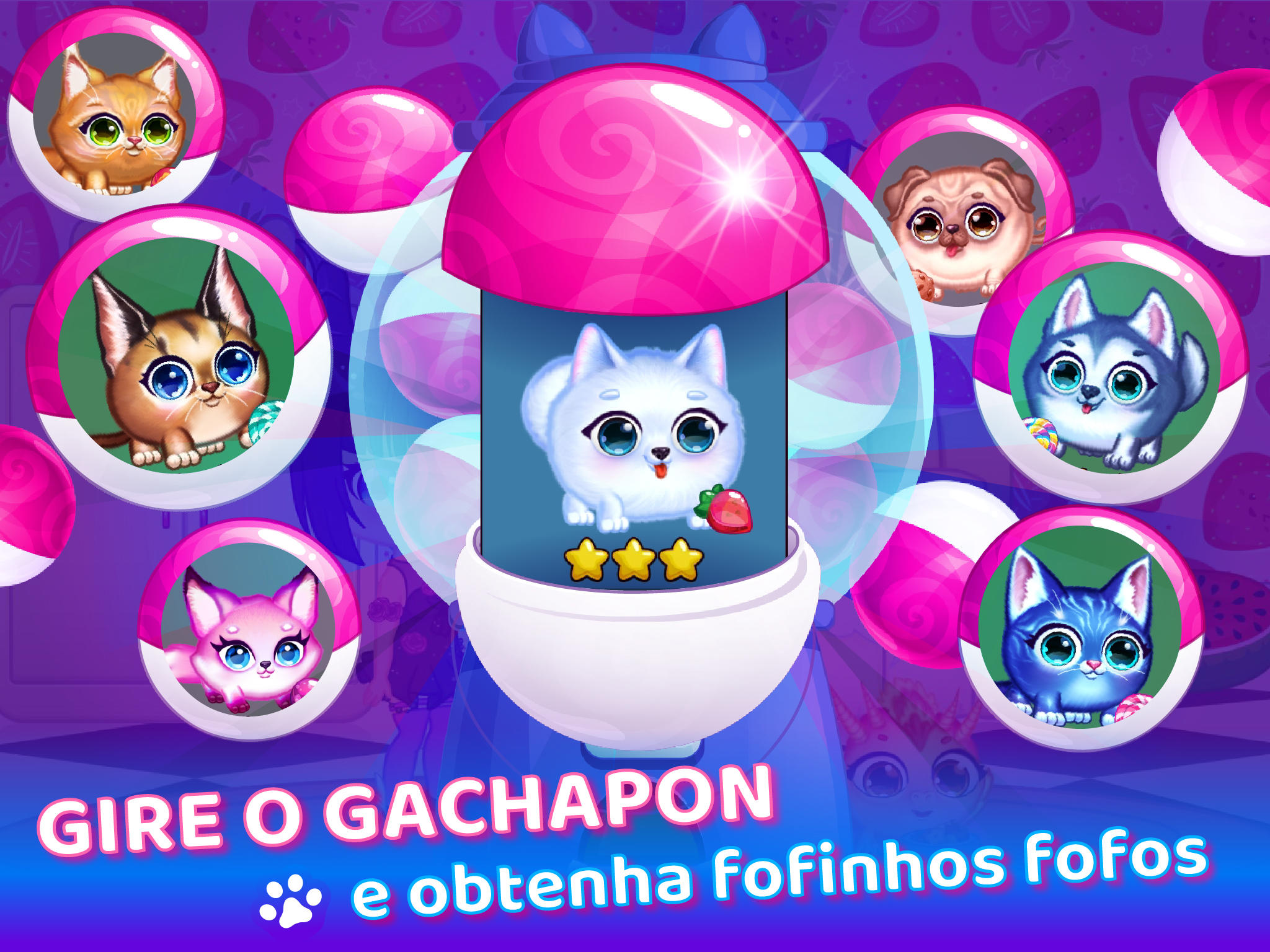 Captura de Tela do Jogo Fluffy Pets World - Coloridas