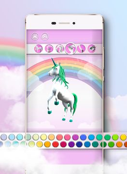 Unicorn 3D Coloring Book Game Screenshot