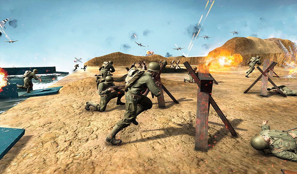 D-Day World War 2 Army Games ภาพหน้าจอเกม