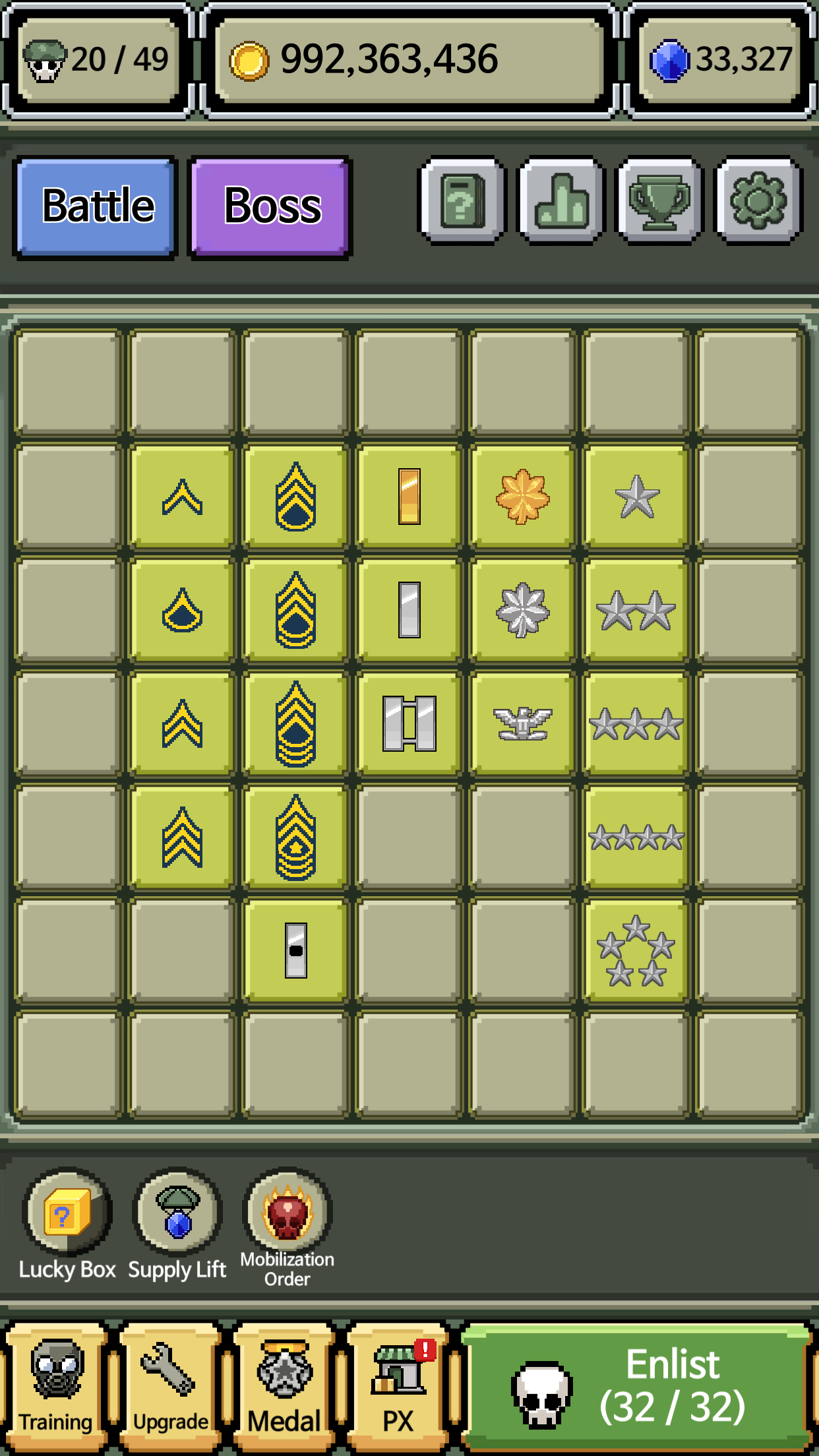 Raising Rank Insignia Game Screenshot