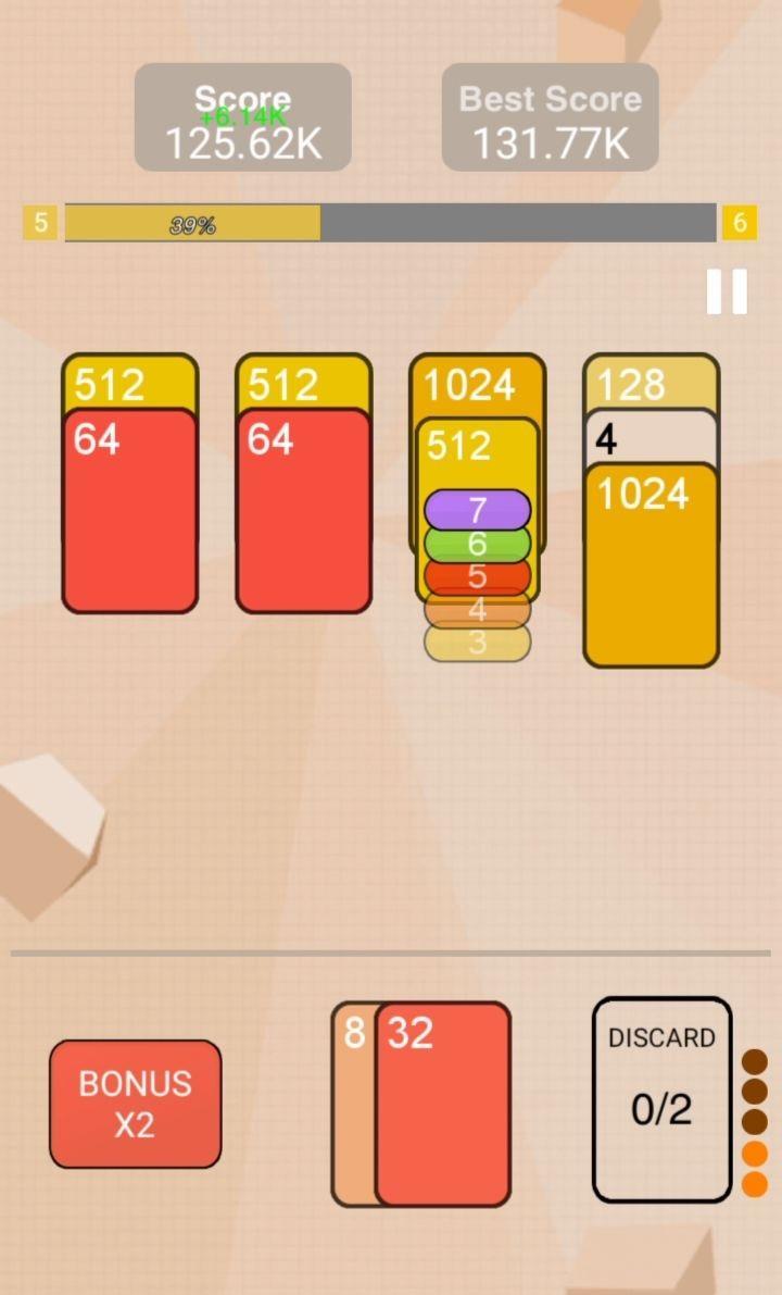 2048 Solitaire Game Screenshot