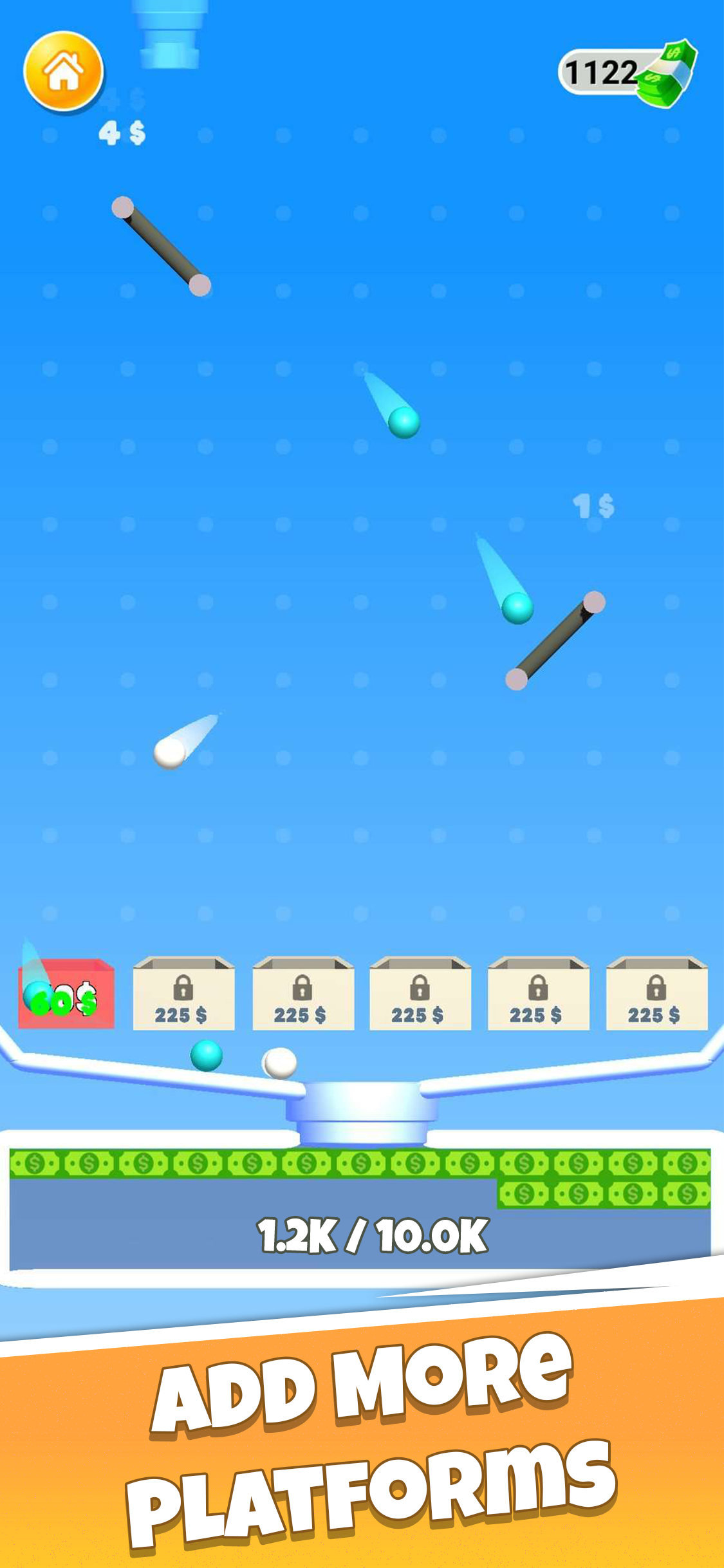 Balls and Platforms Game Screenshot