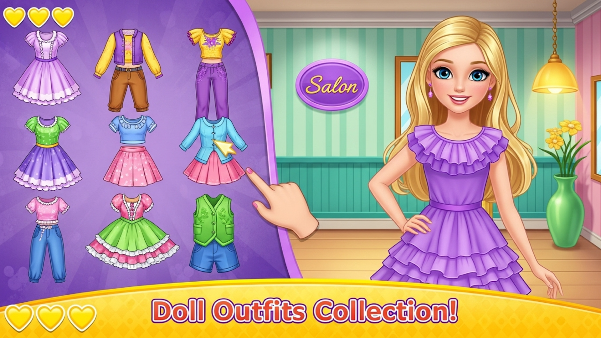 Cuplikan Layar Game Cute Doll Dress Up Girls Game
