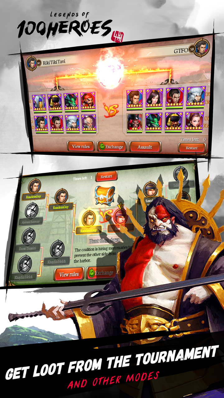 Cuplikan Layar Game Legends of 100 Heroes