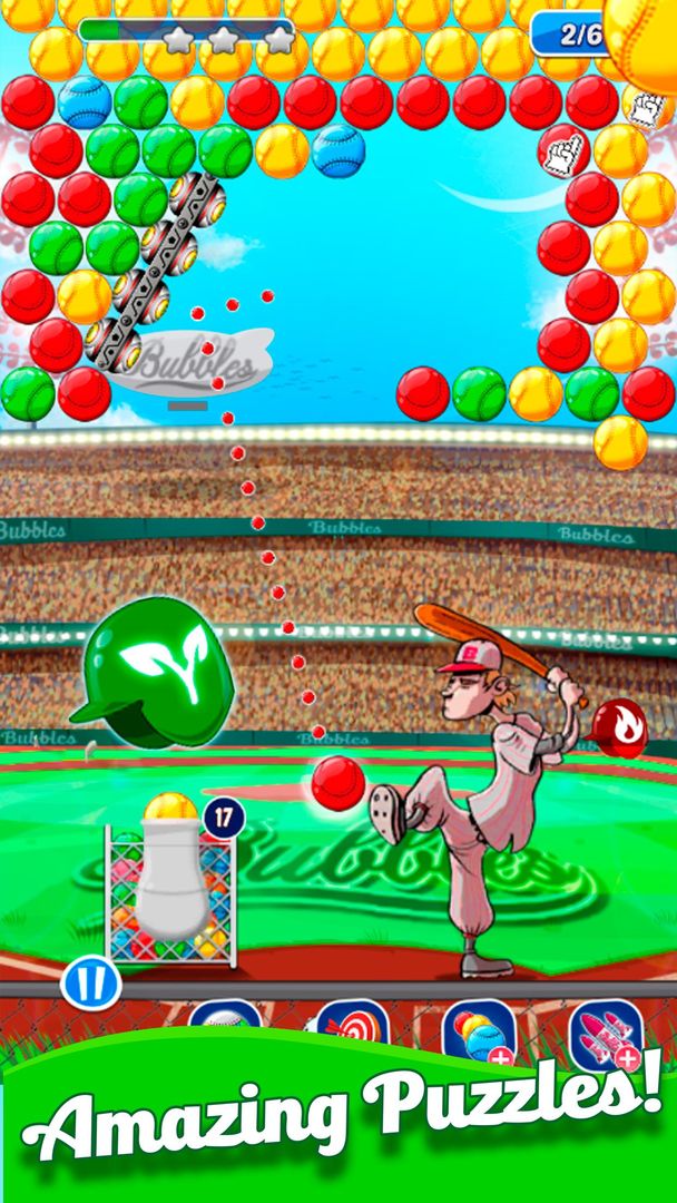 Screenshot of Baseball Bubble Shooter - Hit A Homerun
