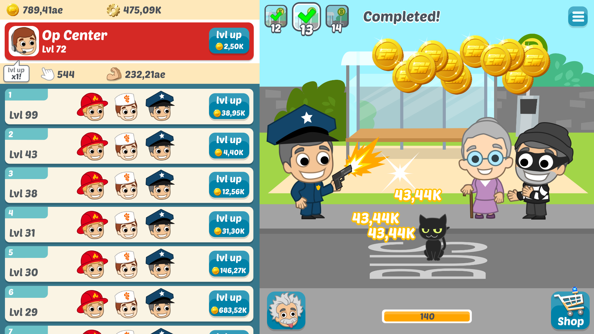 EMERGENCY Idle Tycoon – Granny, Cat & Thief Game Screenshot