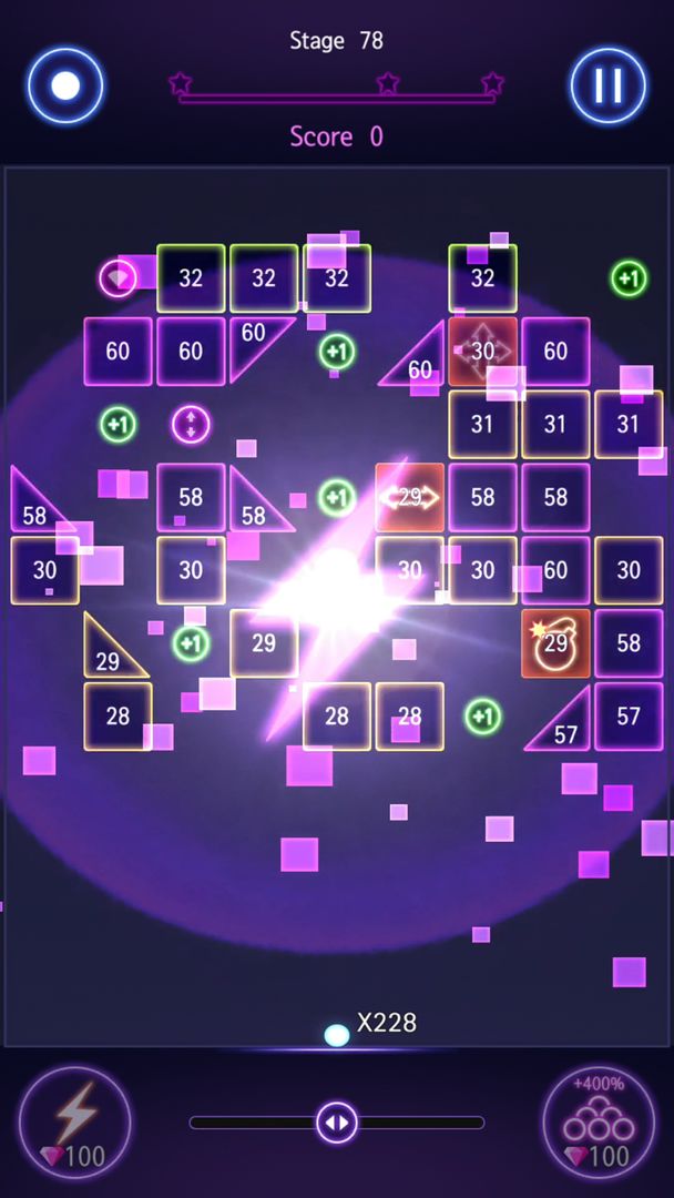 Screenshot of Bricks Breaker Hit - Glow Ball