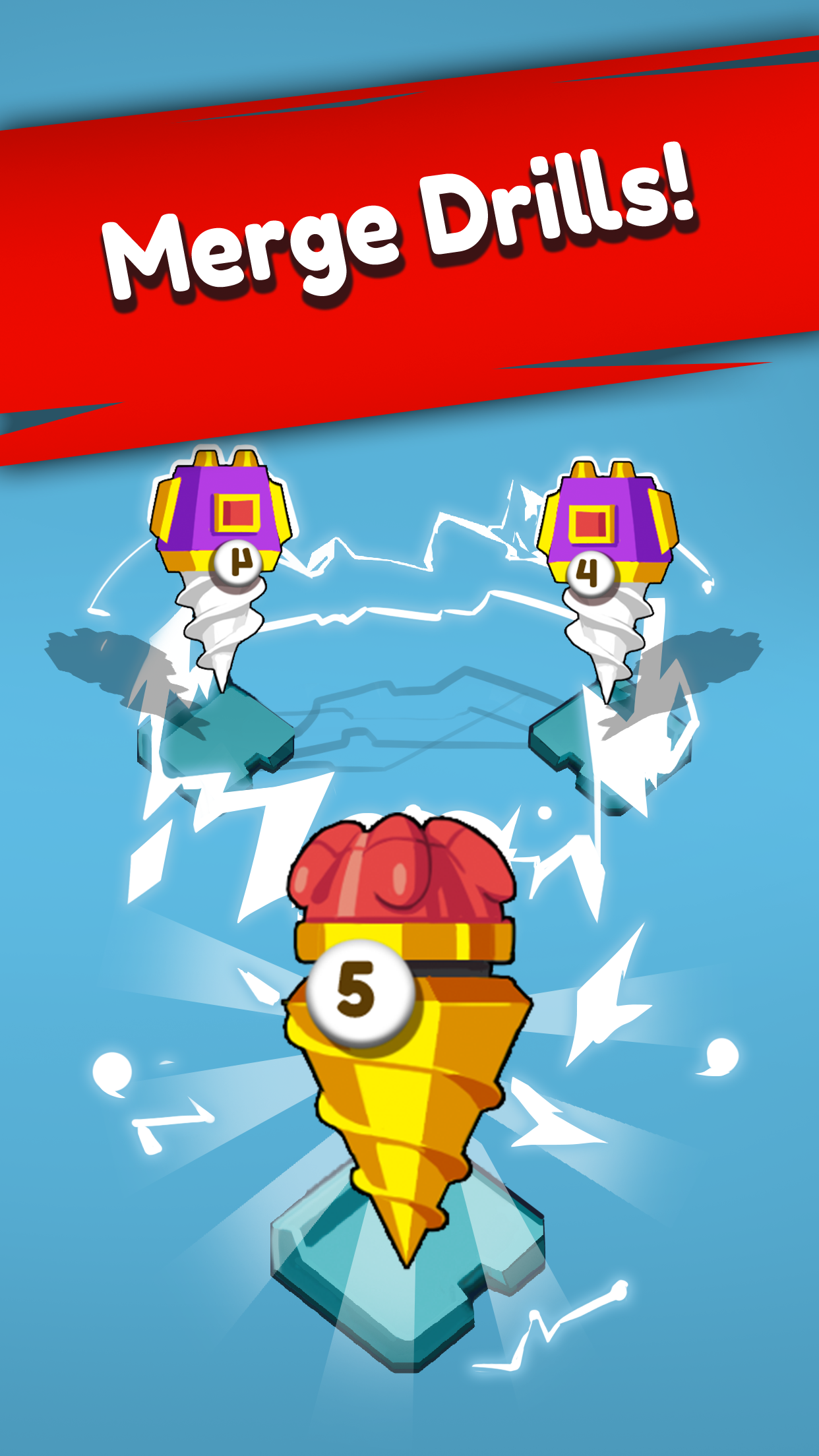 Cuplikan Layar Game Merge Drills (Idle and Merge Game)