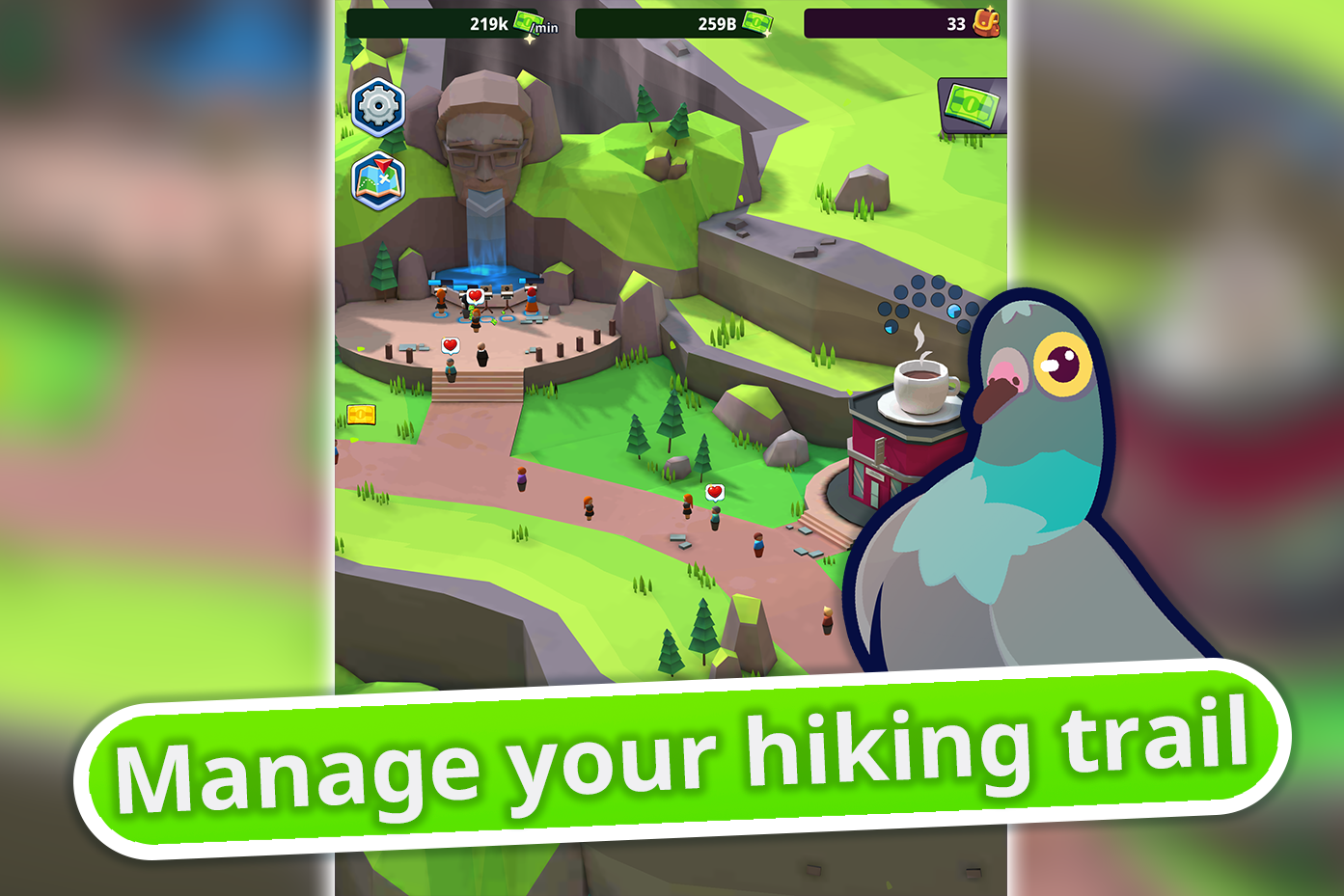 Idle Hiking Manager Game Screenshot