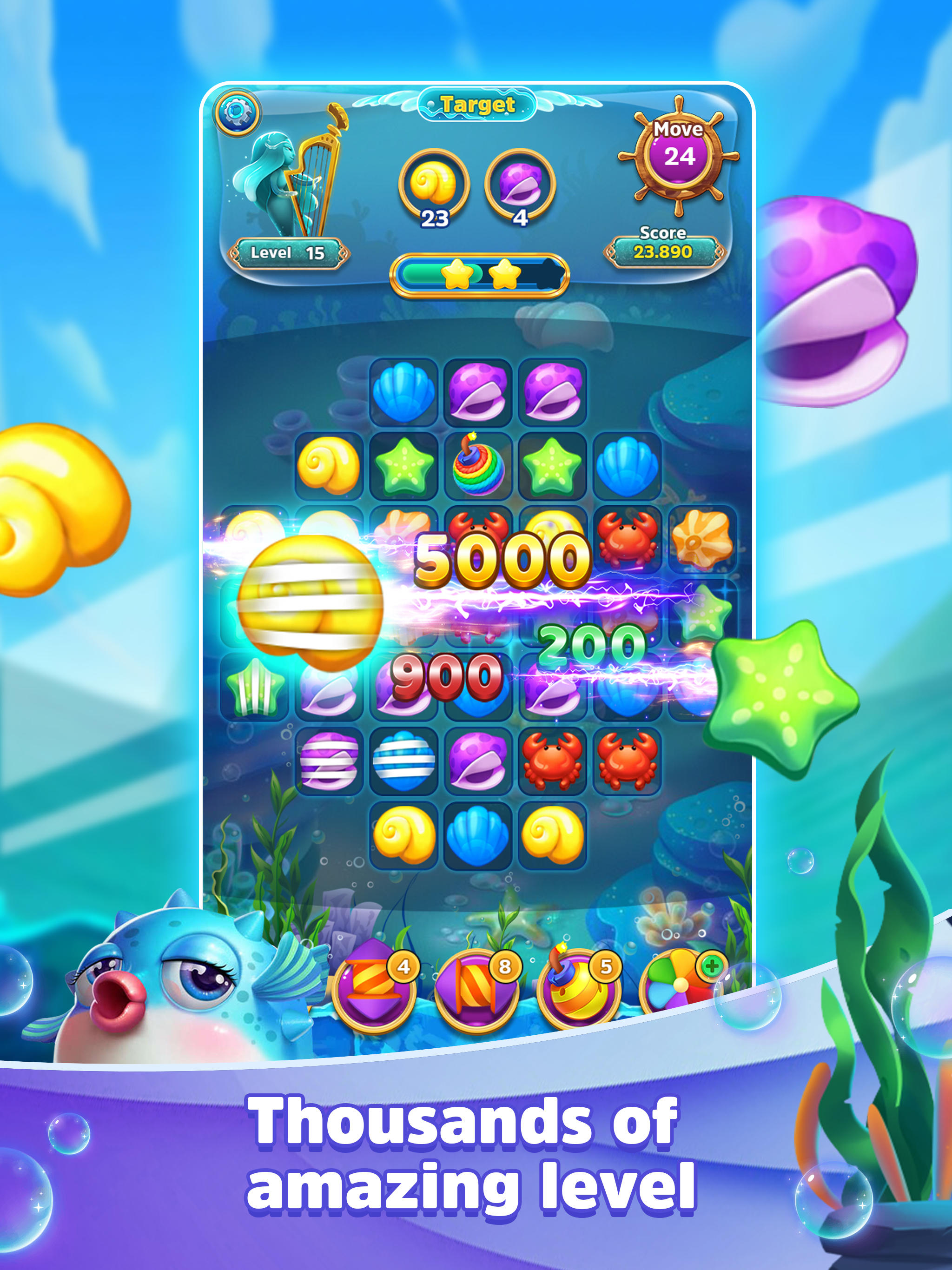 Sea creatures - Match 3 game android iOS apk download for free-TapTap