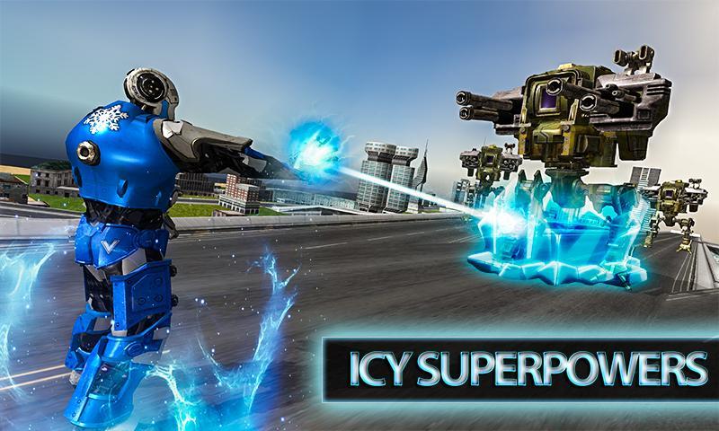 Screenshot 1 of Ice Hero Robot 3D: gioco di combattimento con robot volanti 1.0.8