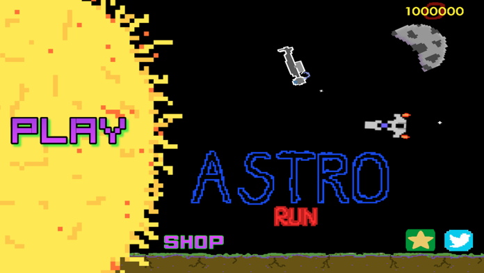 Captura de Tela do Jogo Astro Run -- Space Race and Levels