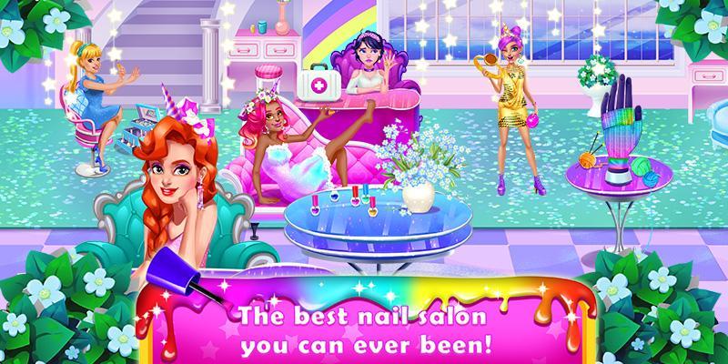 Скриншот игры Rainbow Unicorn Nail Beauty Ar