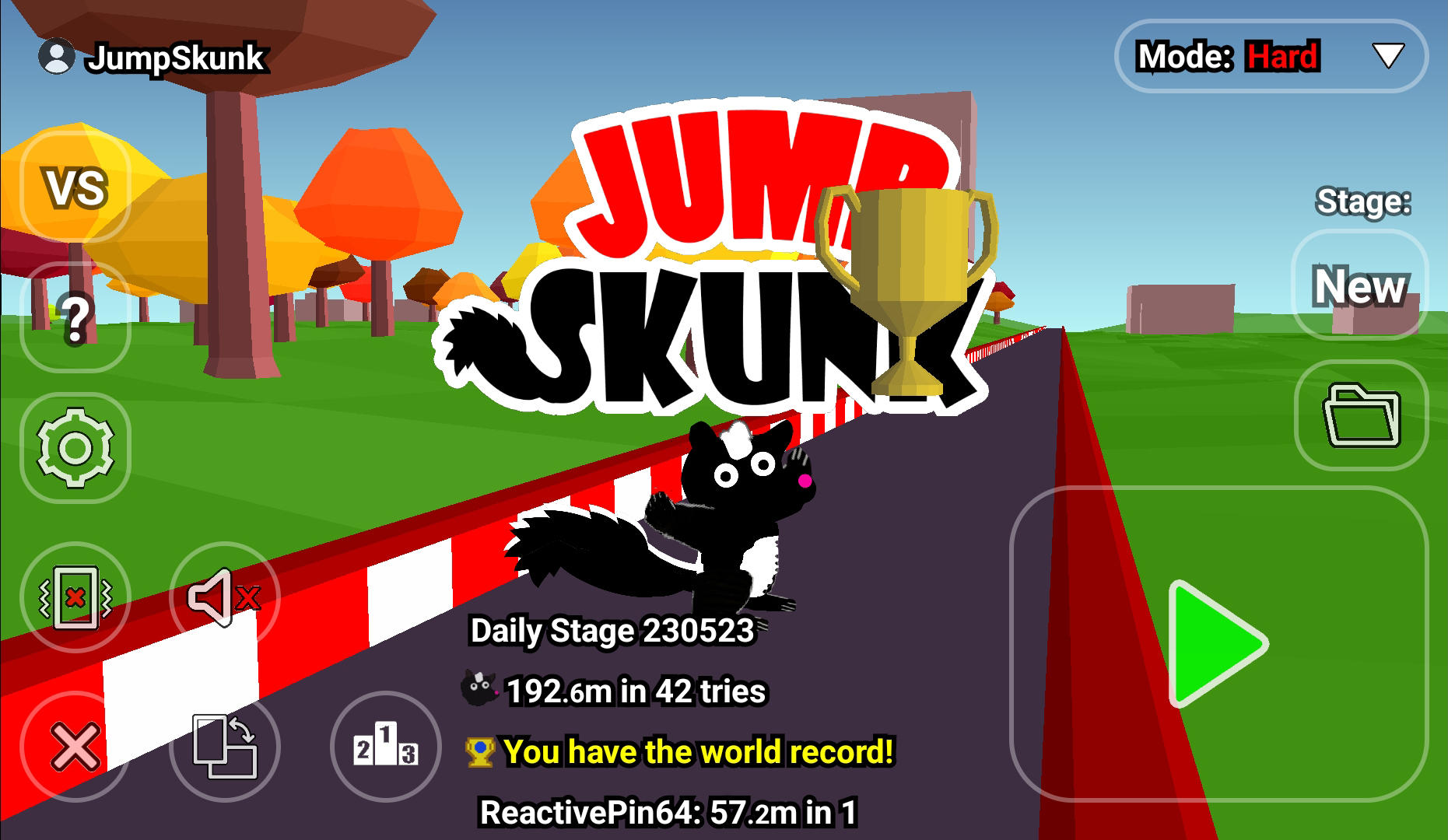 Jump Skunk - Animal Dash Game Screenshot