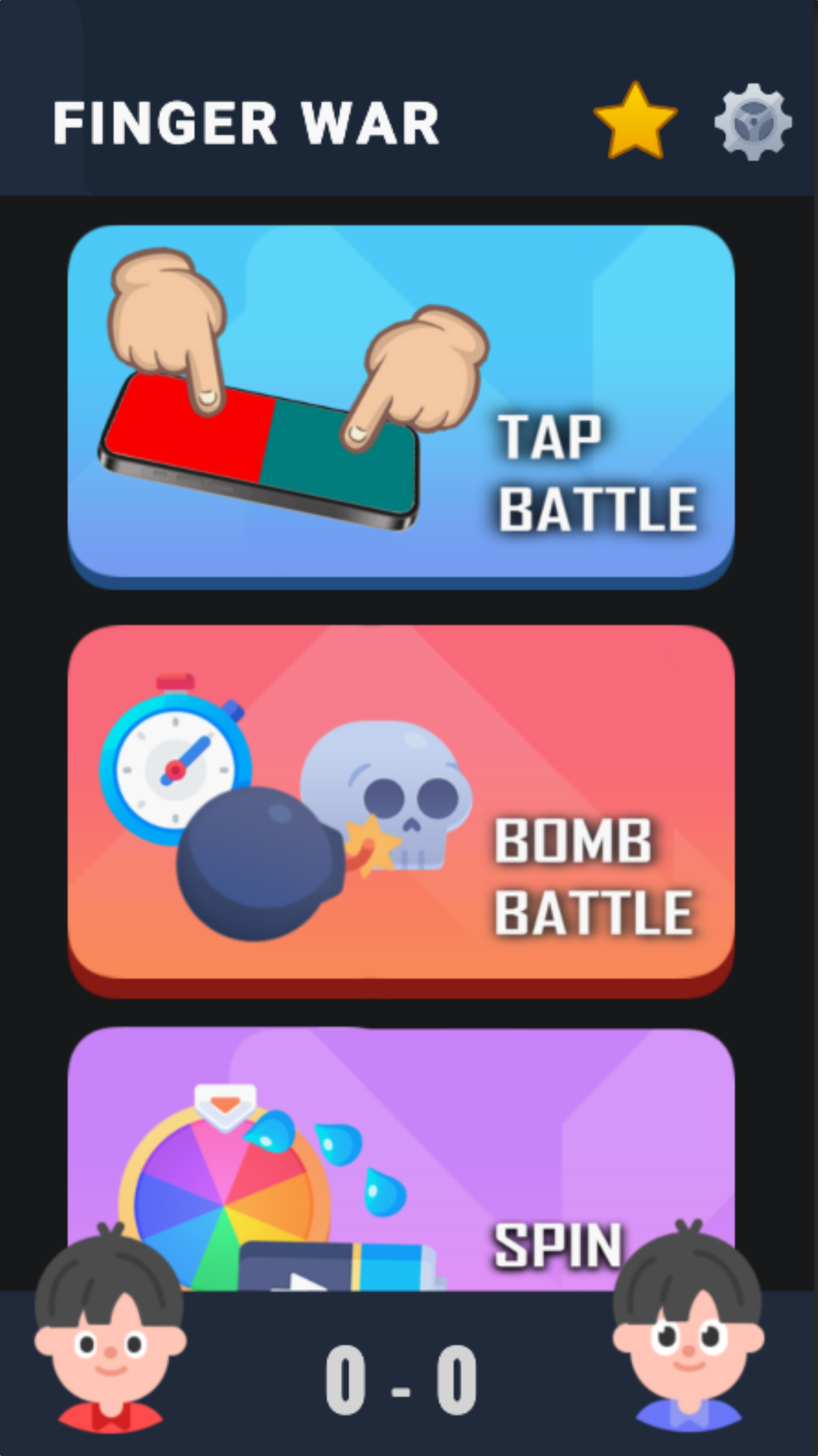 Finger Battle - 2 Player Games Game Screenshot