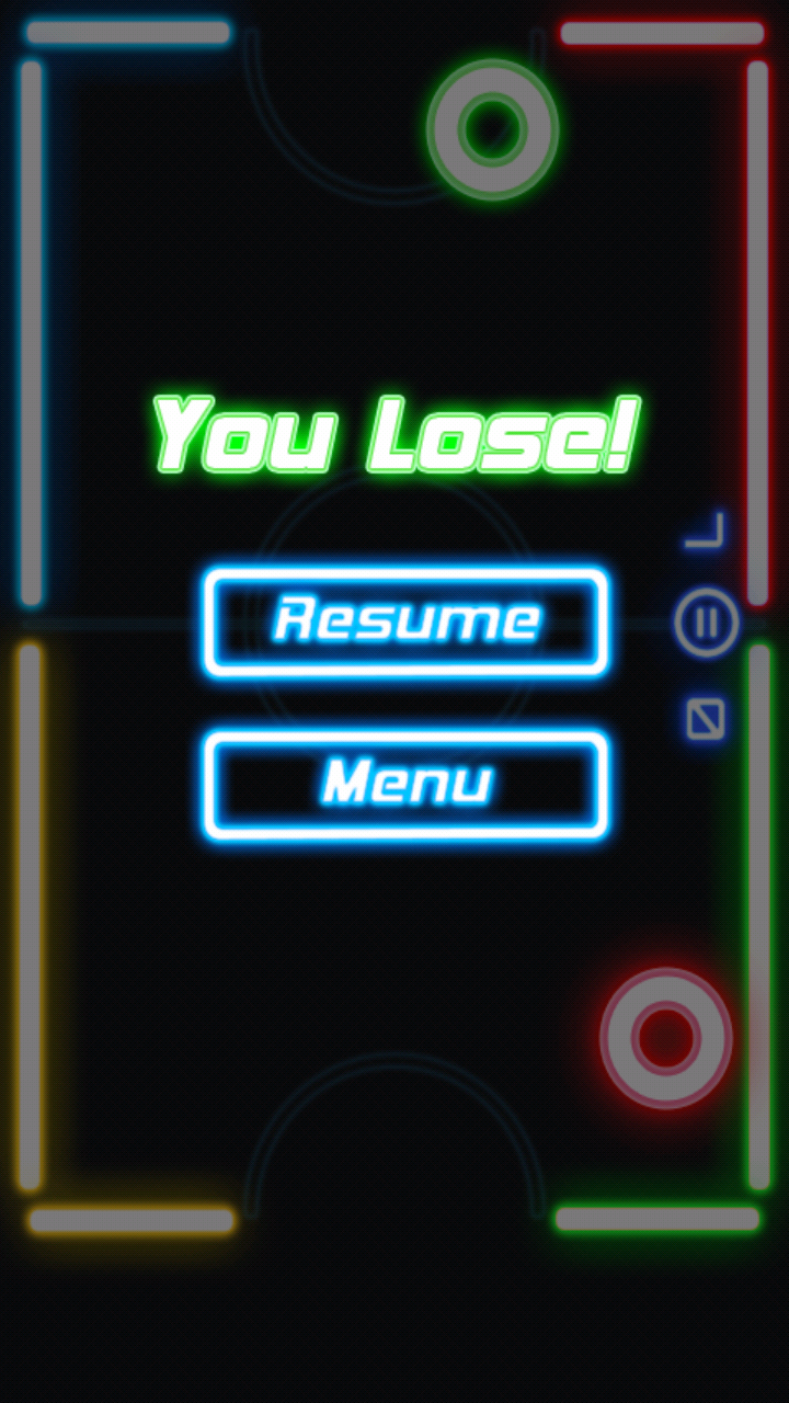 Glow Air Hockey ゲームのスクリーンショット