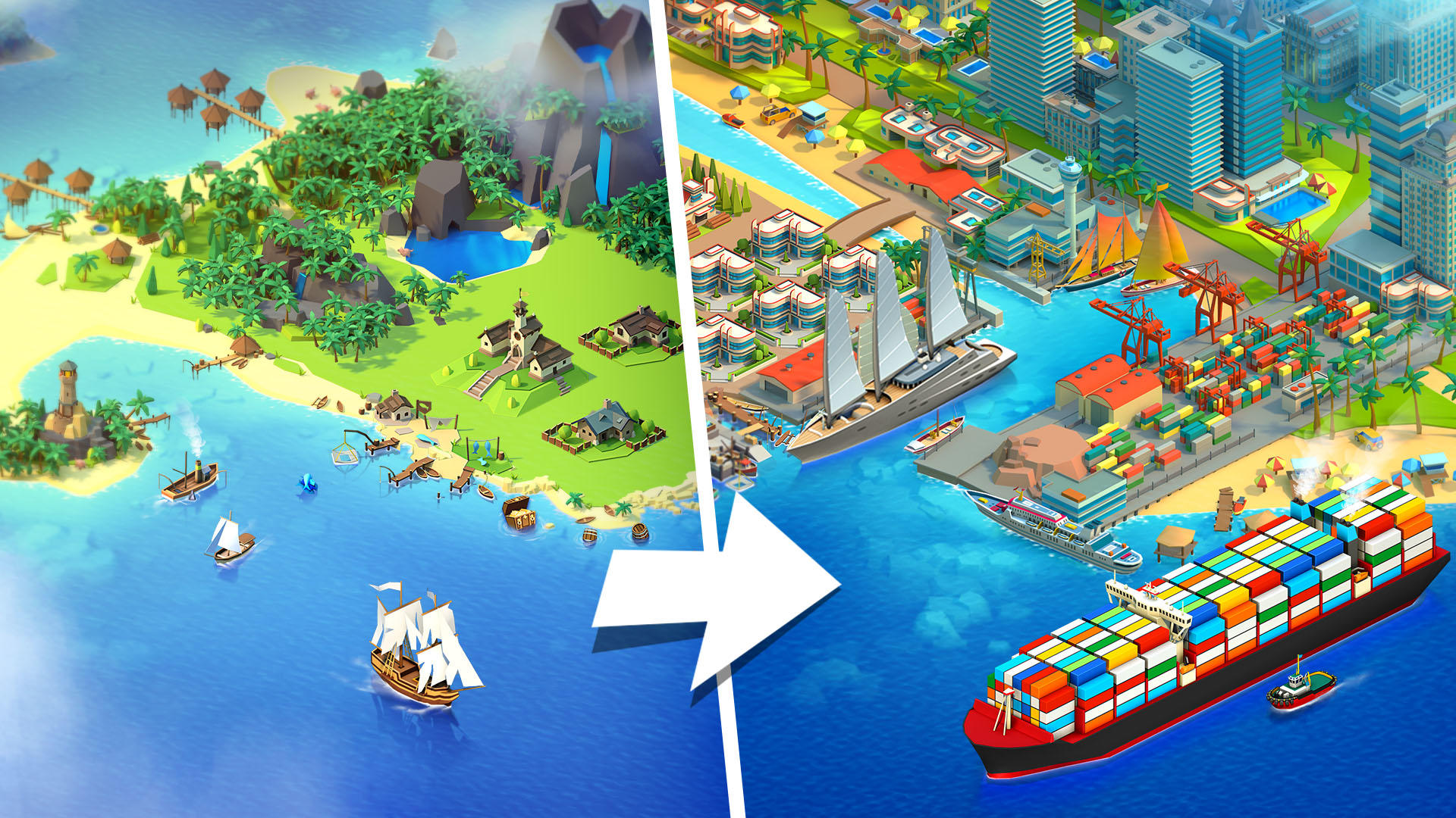Sea Port: Cargo Boat Tycoon Game Screenshot