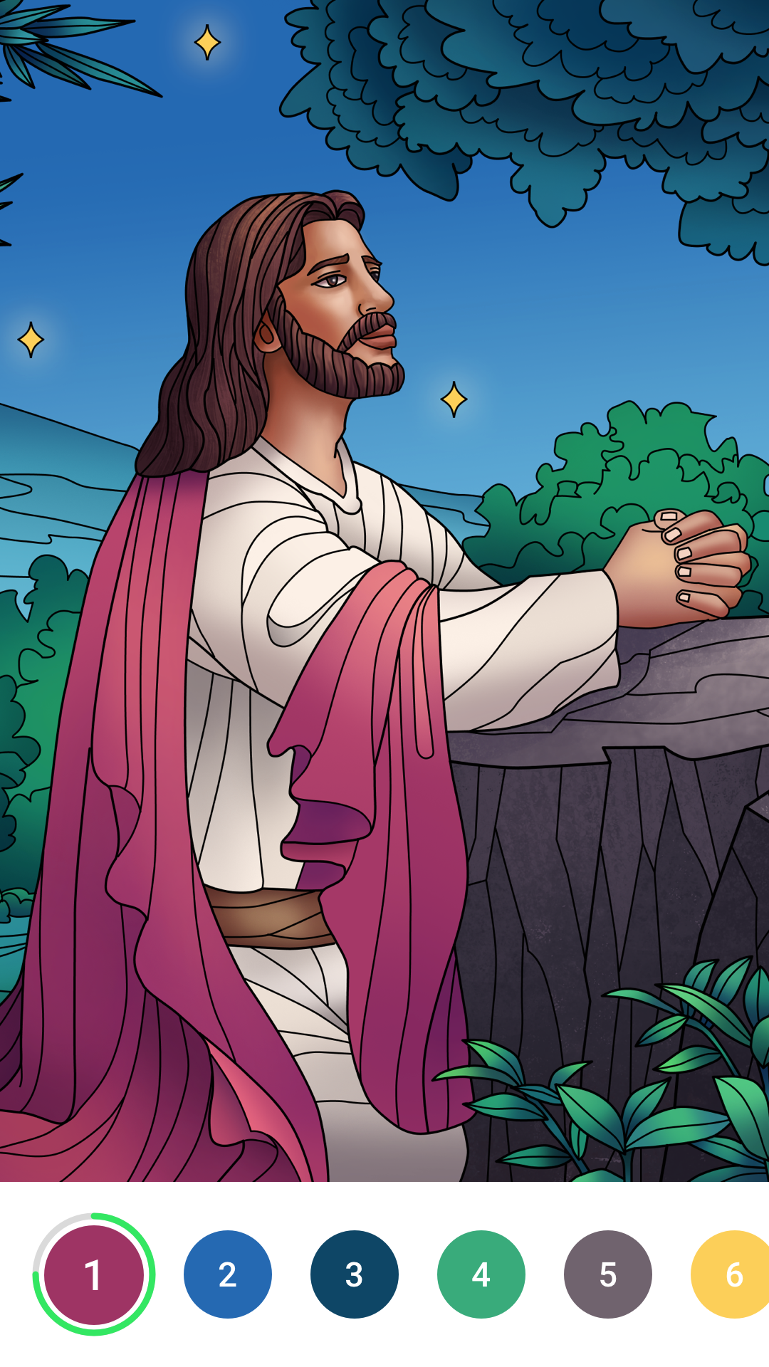 Bible Color - Color by Number Game Screenshot