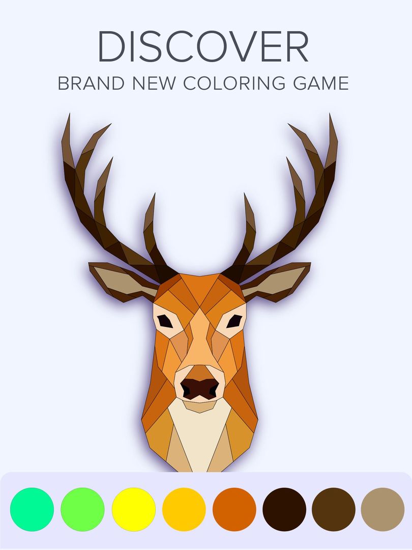 Poly art coloring pages - Color by number low poly 게임 스크린 샷