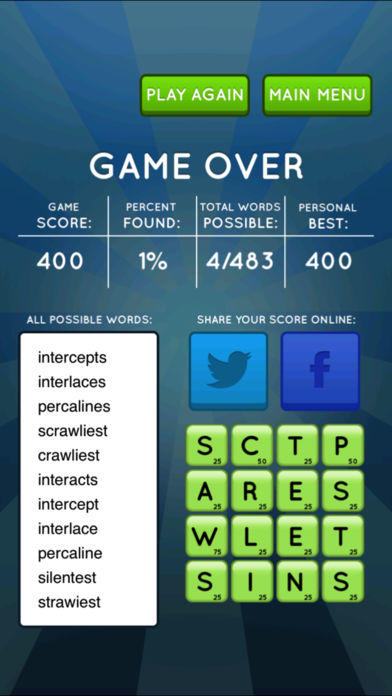 Word Seek HD Game Screenshot