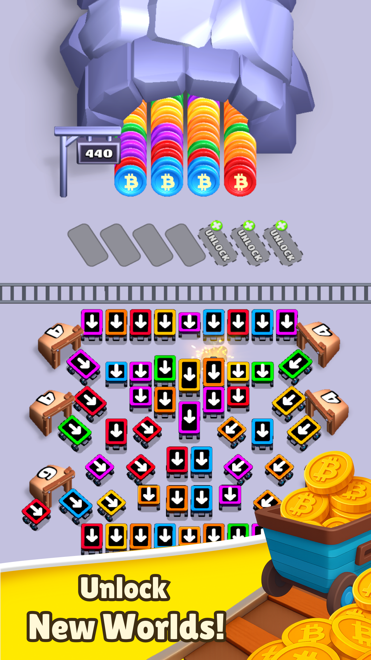 Bitcoin Sort Frenzy Game Screenshot