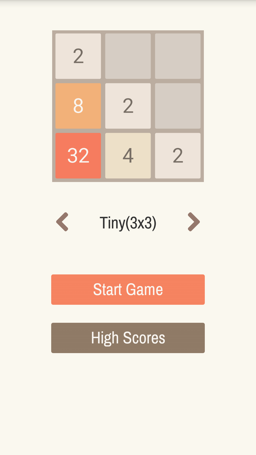 2048 Game Screenshot