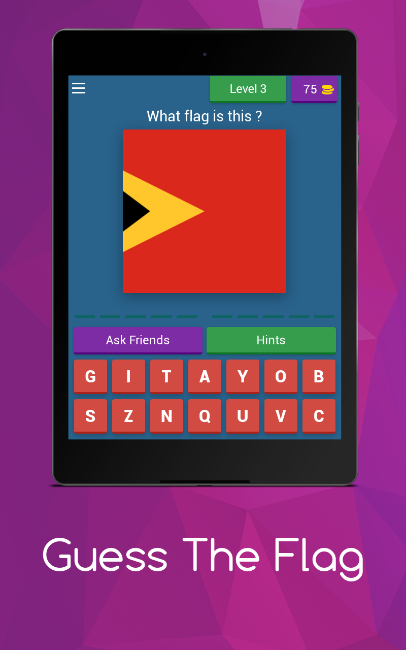 Screenshot of Guess the Flag Quiz