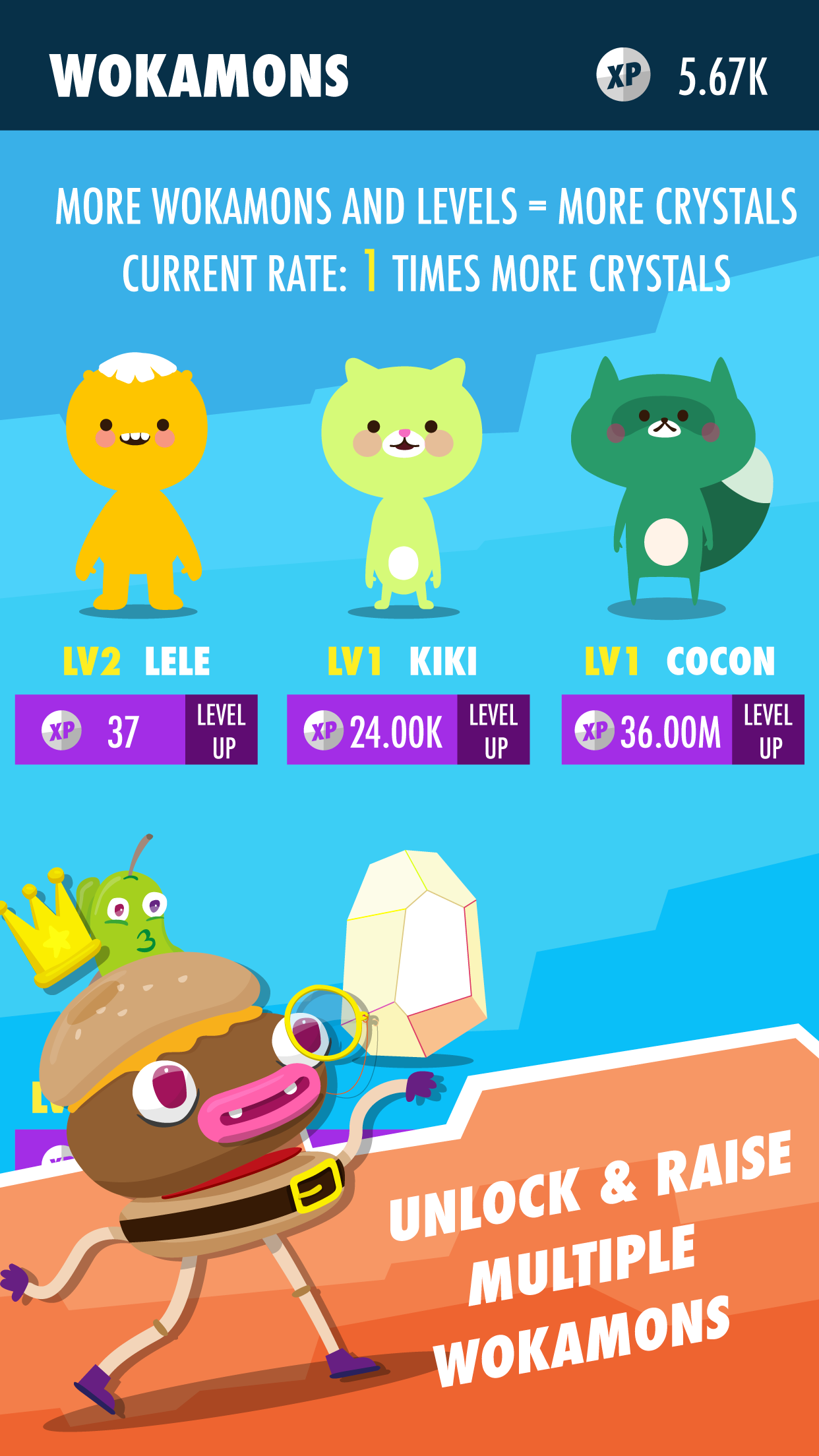 Wokamon: Walking games Game Screenshot