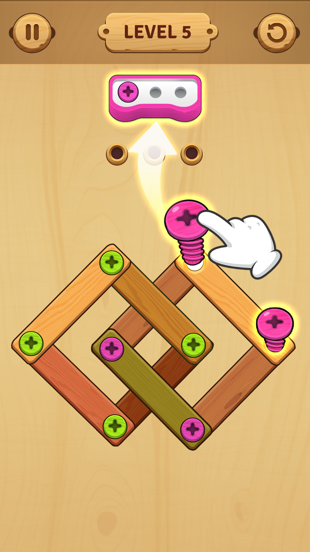 Cuplikan Layar Game Screw Color: Wood Jam