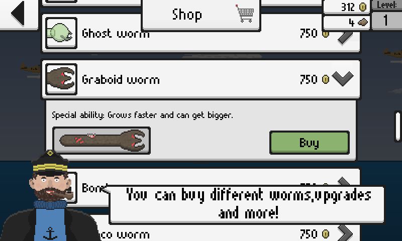 Prehistoric worm Deep sea screenshot game