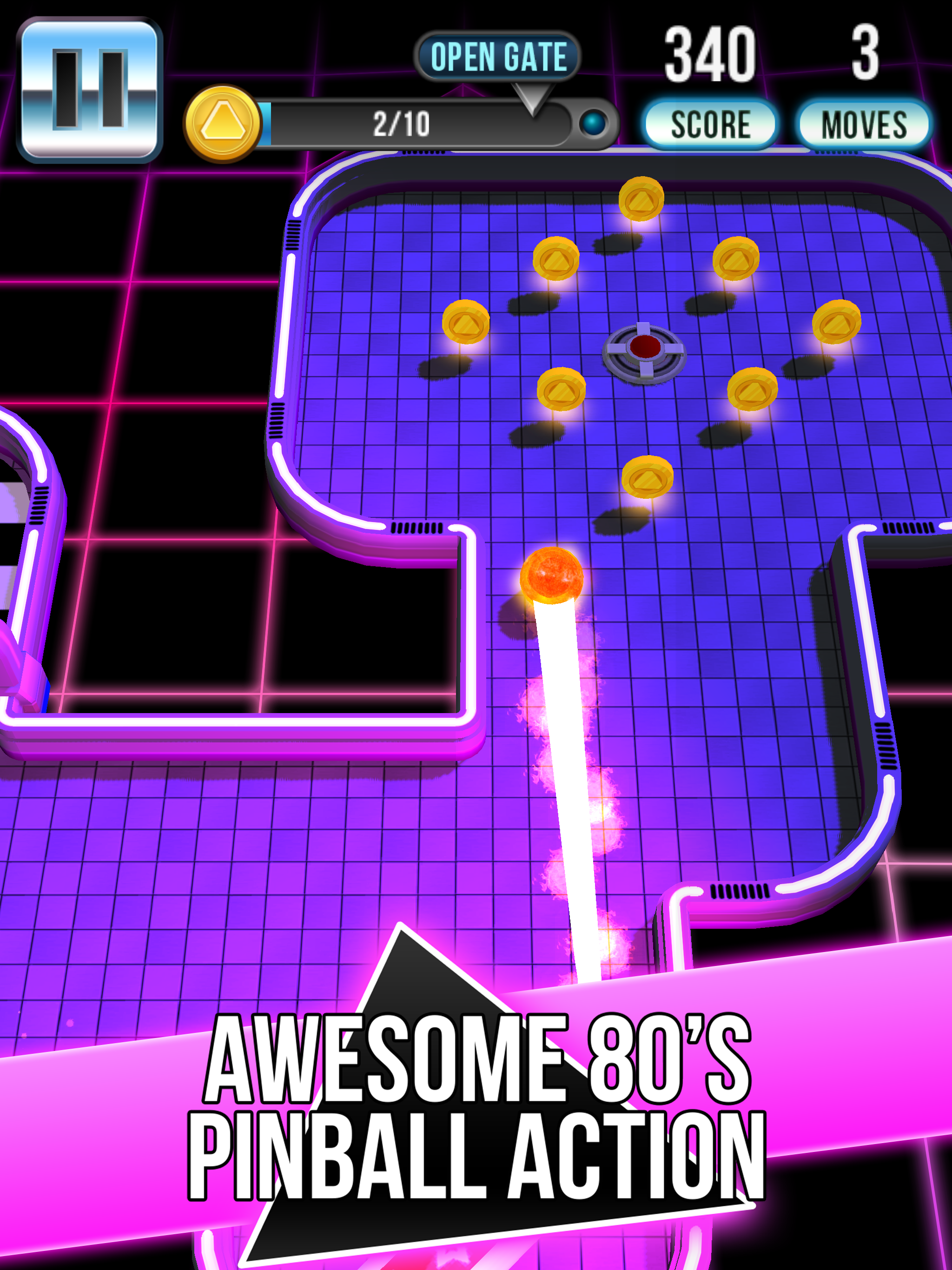 Retro Shot Pinball Puzzle Game Game Screenshot