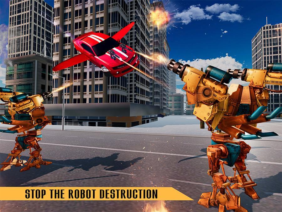 Flying Robot Car - Robot Transformation Game Game Screenshot