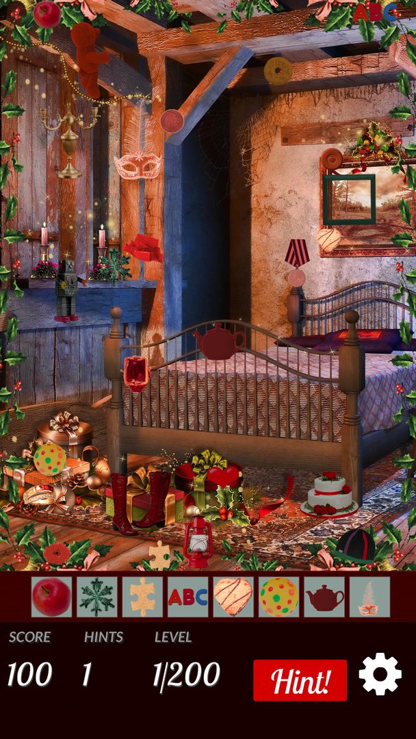 Hidden Objects Cozy Xmas: Colorful Christmas screenshot game