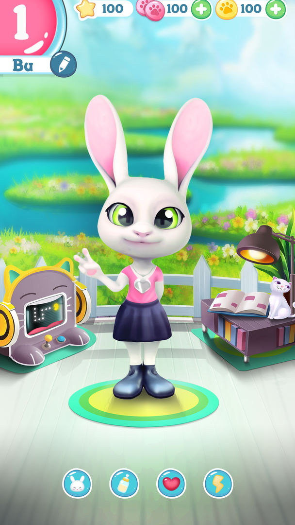 BU 토끼 - 가상 애완 동물 게임 스크린 샷