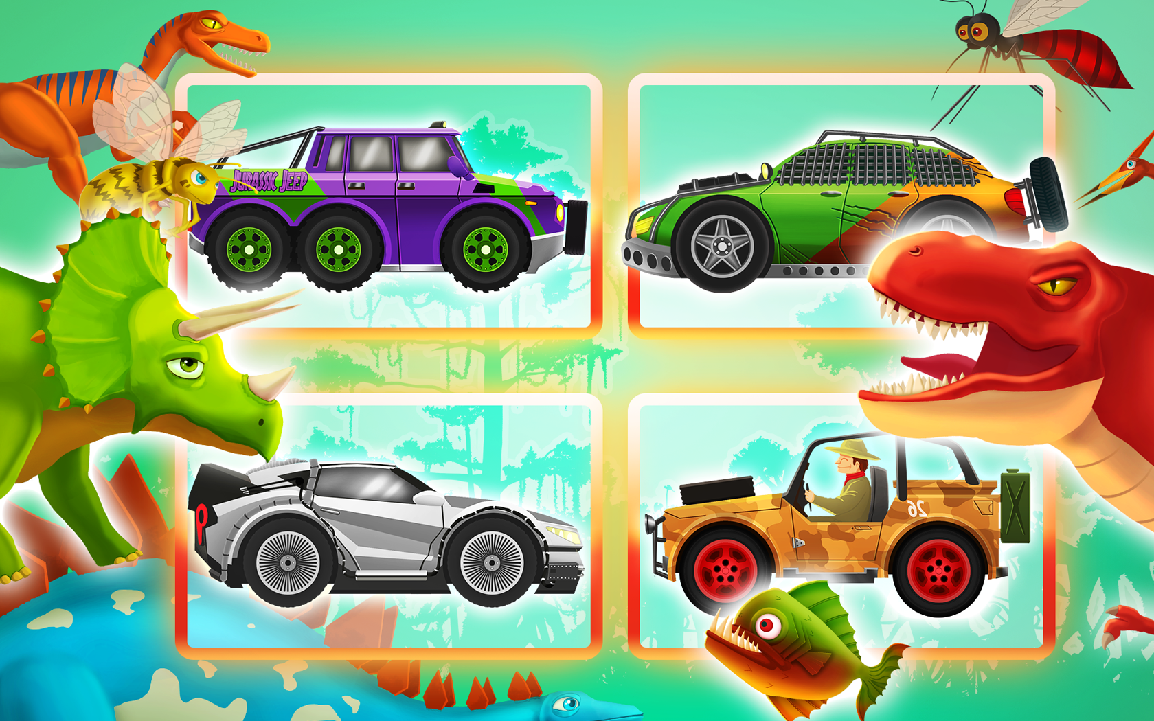 Скриншот игры Fun Kid Racing Dinosaurs World
