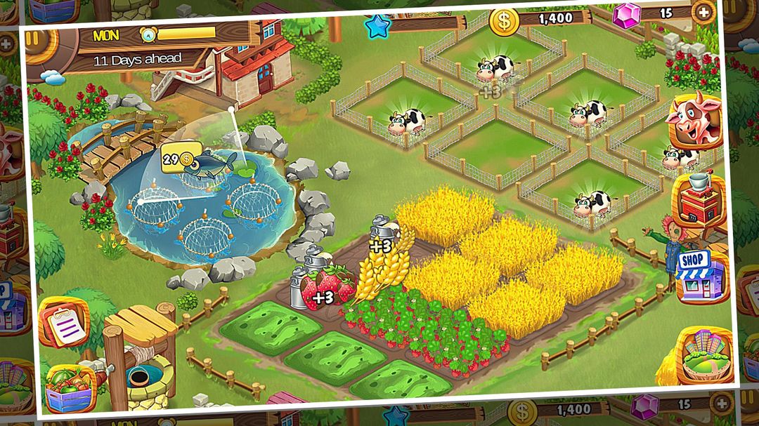Farm Frenzy: Happy Village near Big Town ภาพหน้าจอเกม