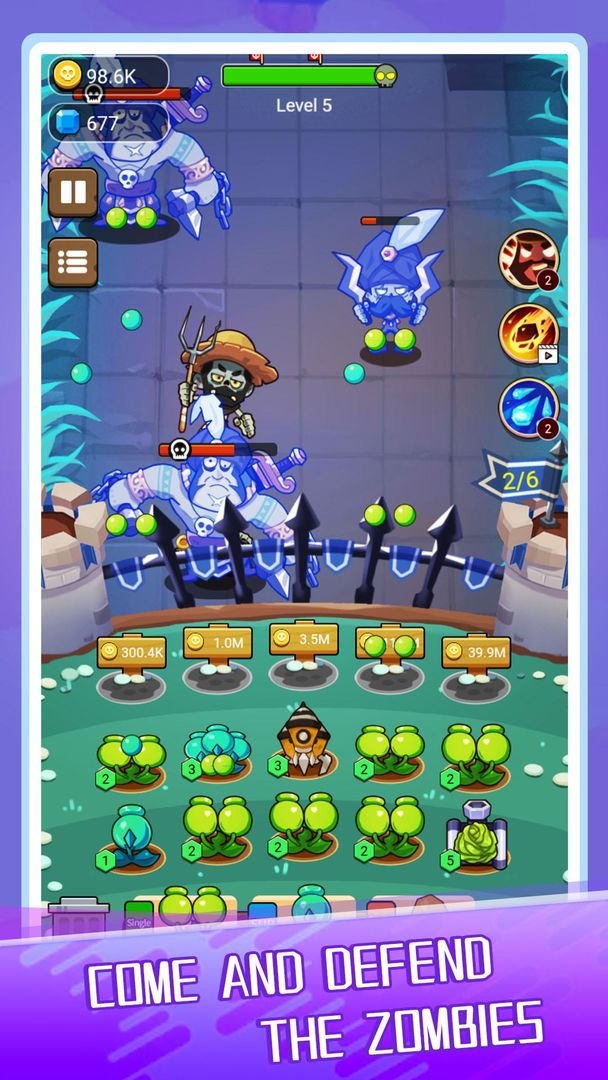 Screenshot of Plants Tower VS. Zombies Game
