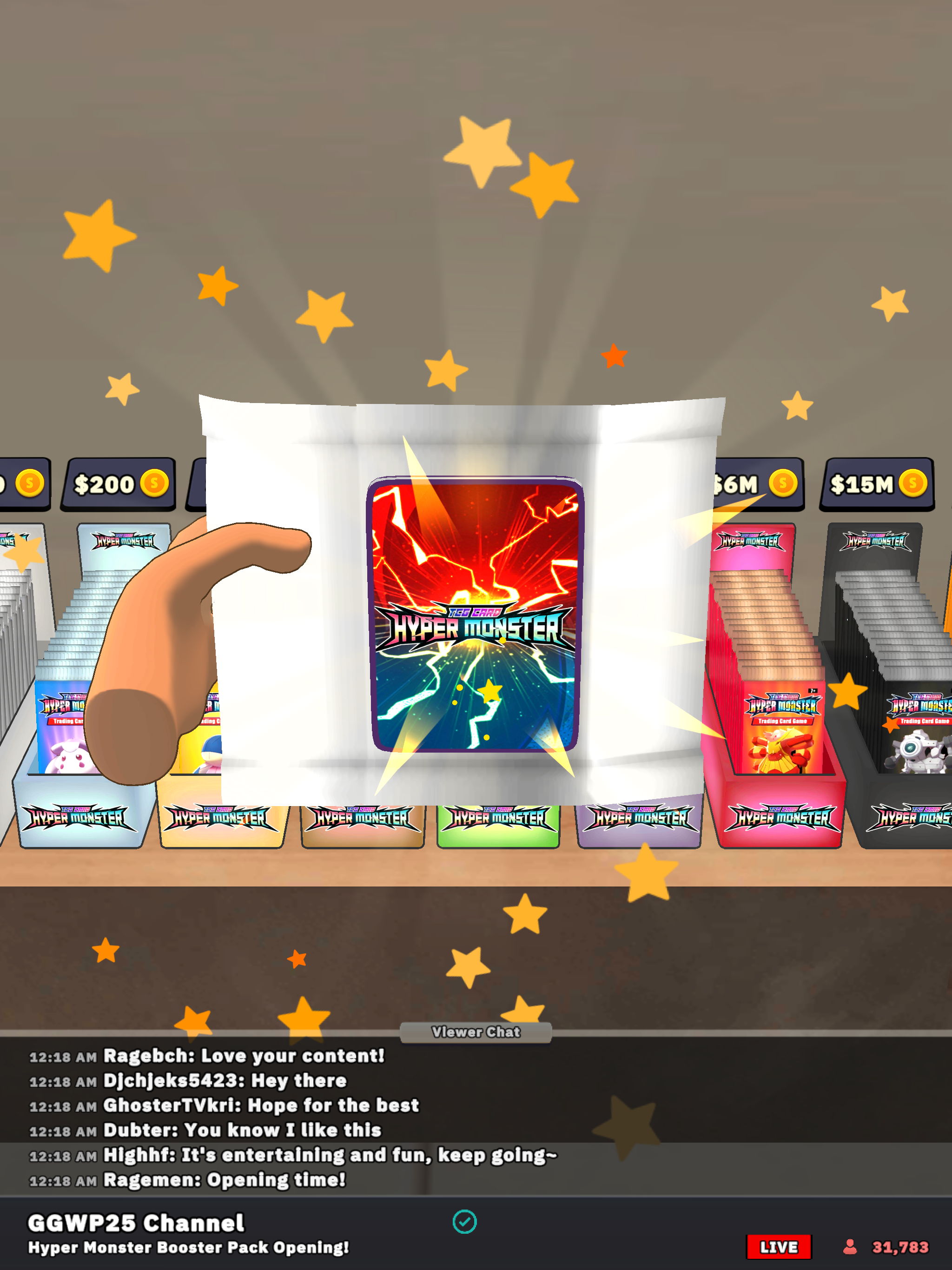 Screenshot of TCG Hyper Card Idle Streamer