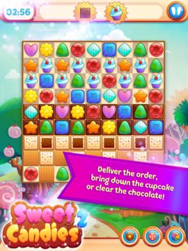 Sweet Candies 2 - Cookie Crush Match 3 Puzzle 遊戲截圖
