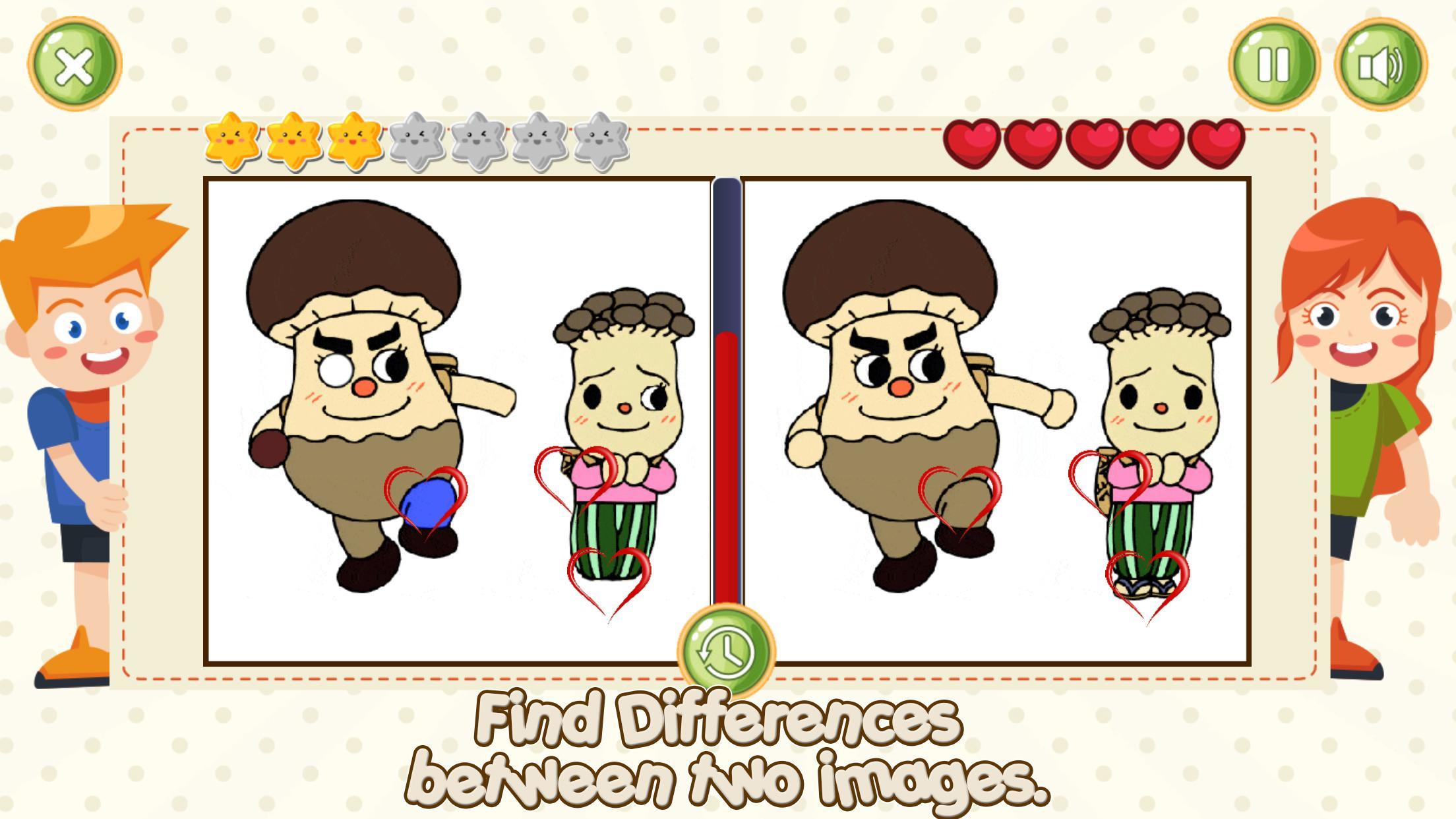 Find Differences Cute Cartoon Game Screenshot