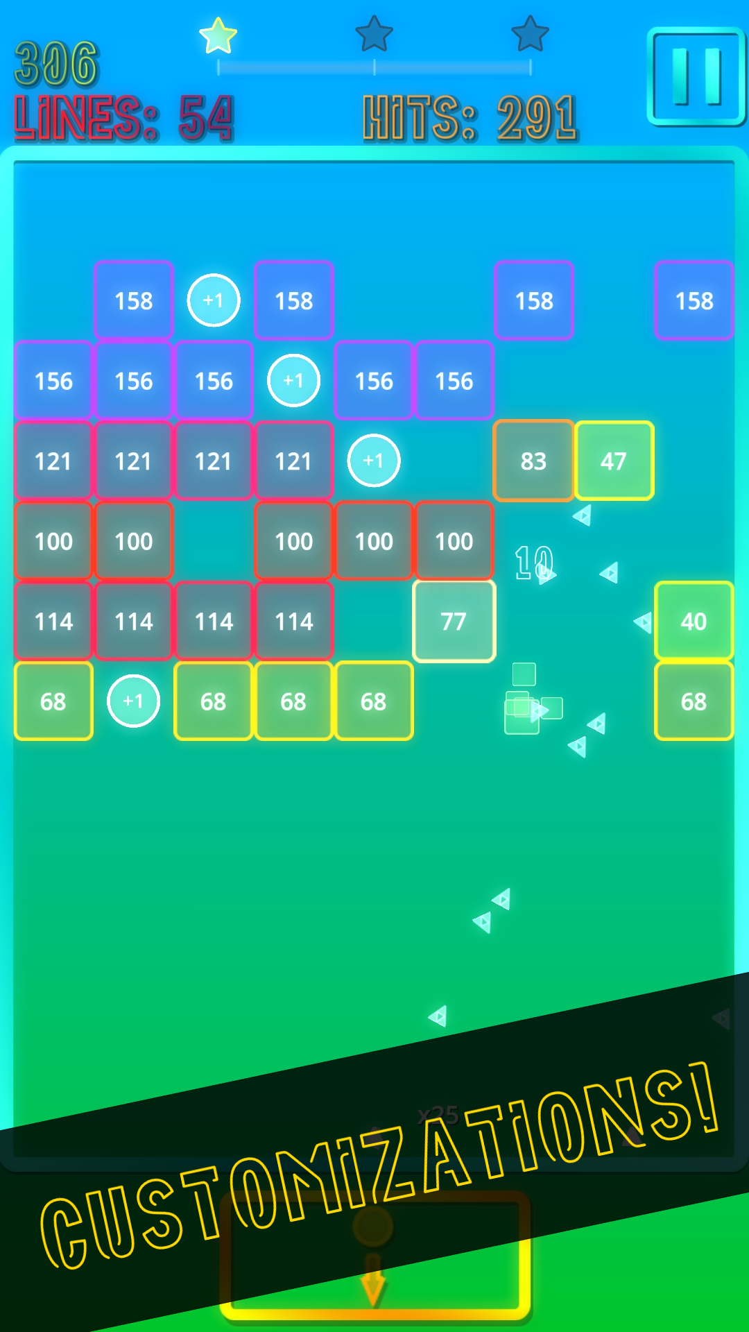 Neon Brick Breaker Game Screenshot