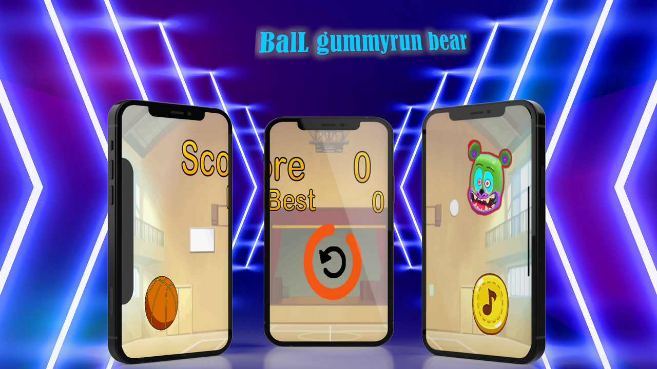 BaLL gummyrun bear basket game Game Screenshot