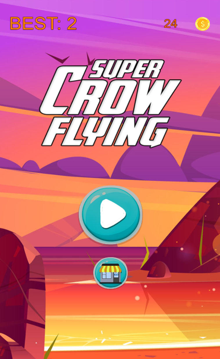 Captura de Tela do Jogo Super Crow Flying Game