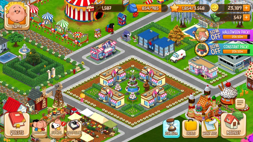 Snoopy's Town Tale CityBuilder screenshot game