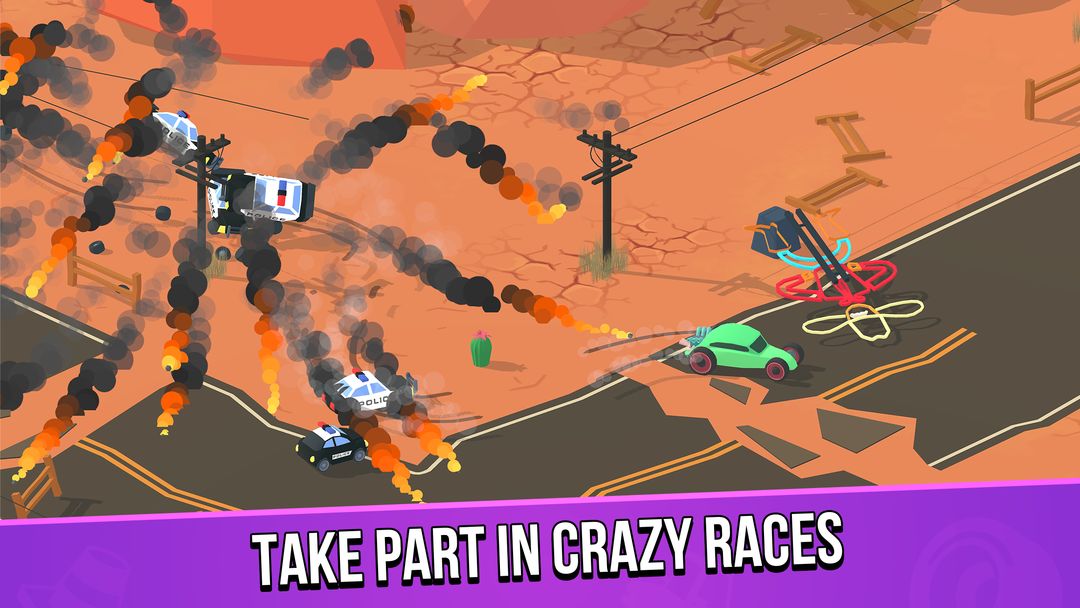 Smash racing: drive from cops, make an epic crash!遊戲截圖