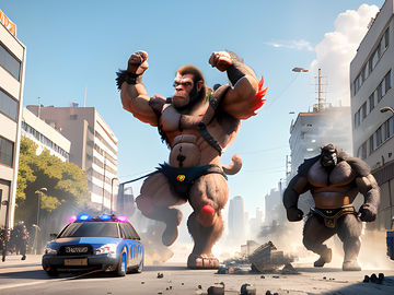 Angry Gorilla Apes City Games Game Screenshot