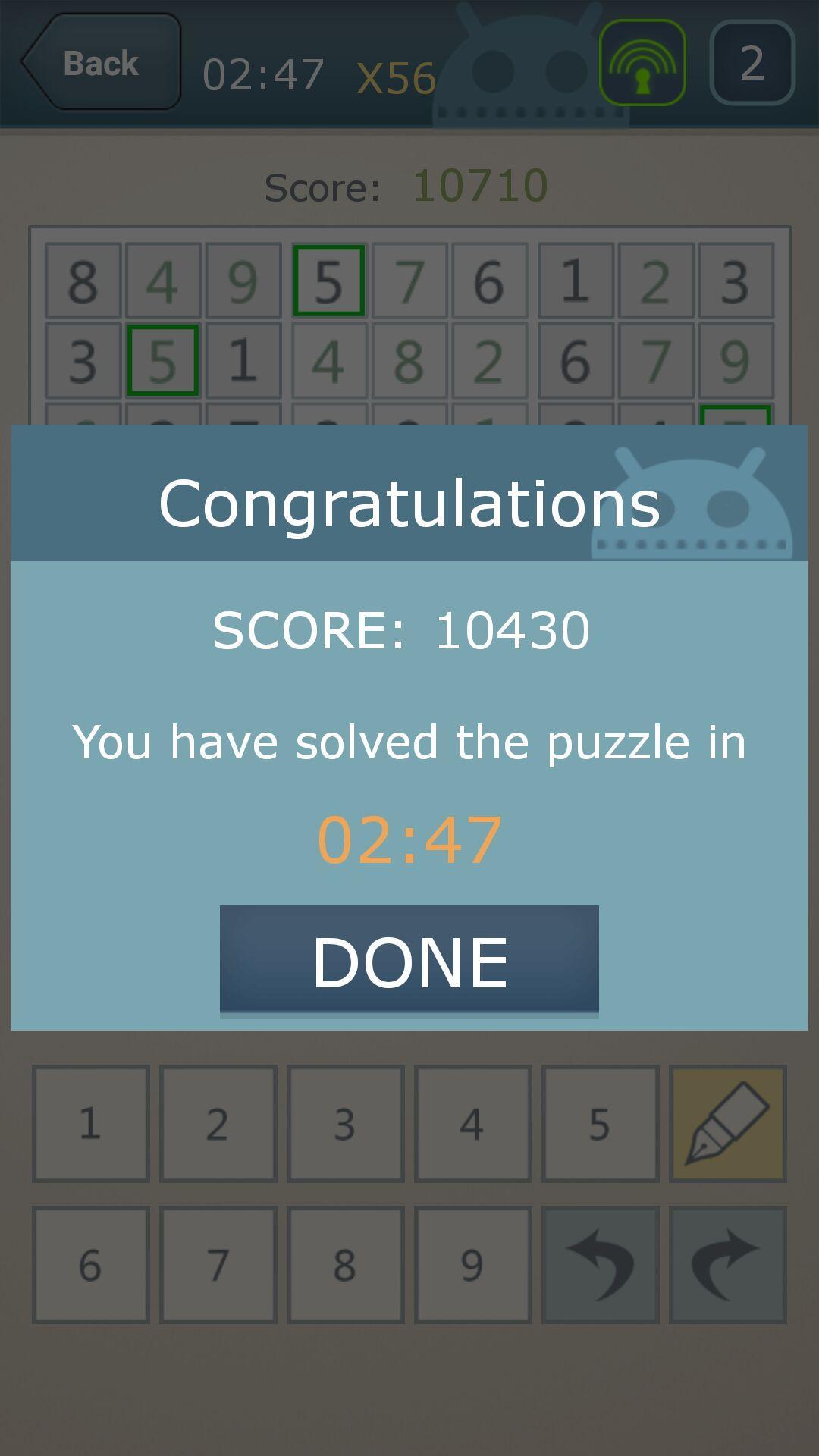 Popular Sudoku Plus Game Screenshot
