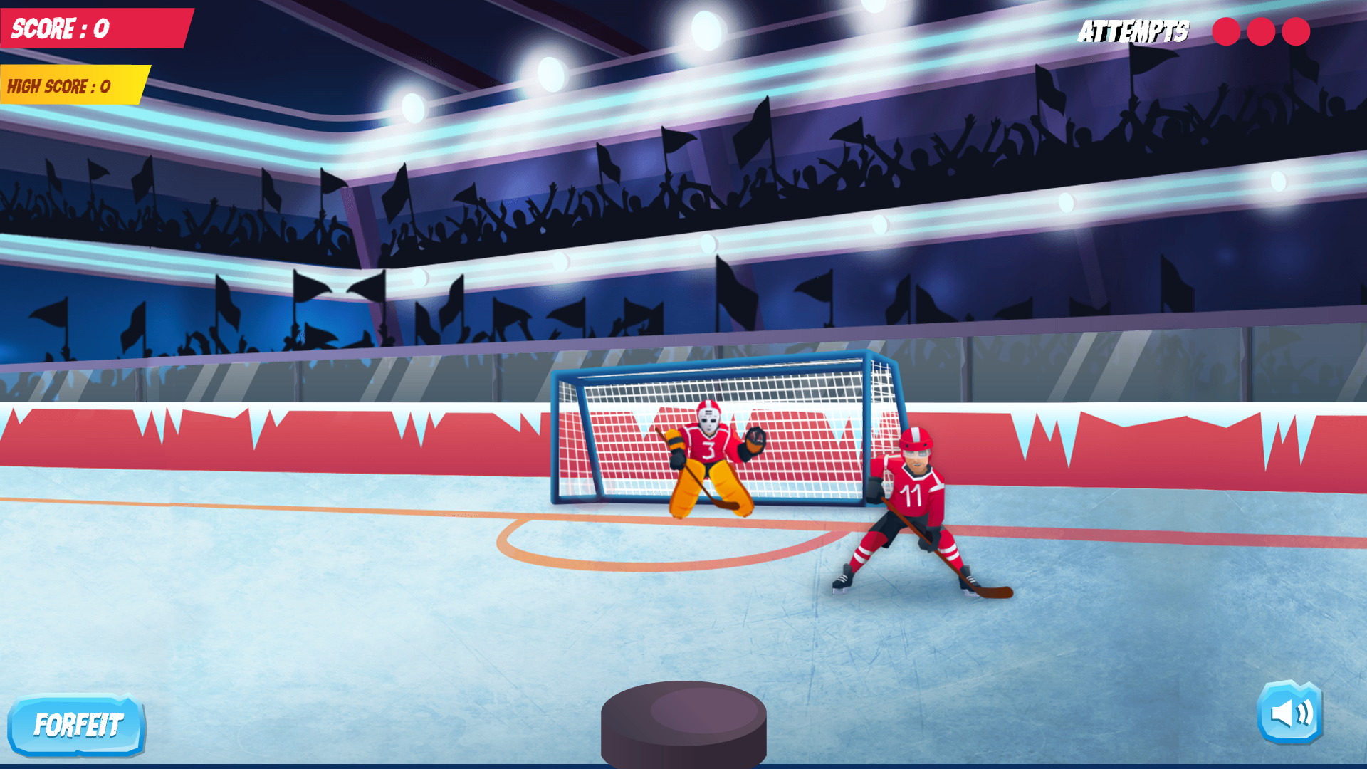 Ice Hockey Shootout Game Screenshot